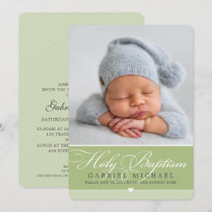 FOTO BAPTISM Elegante Kalligrafie Einladung