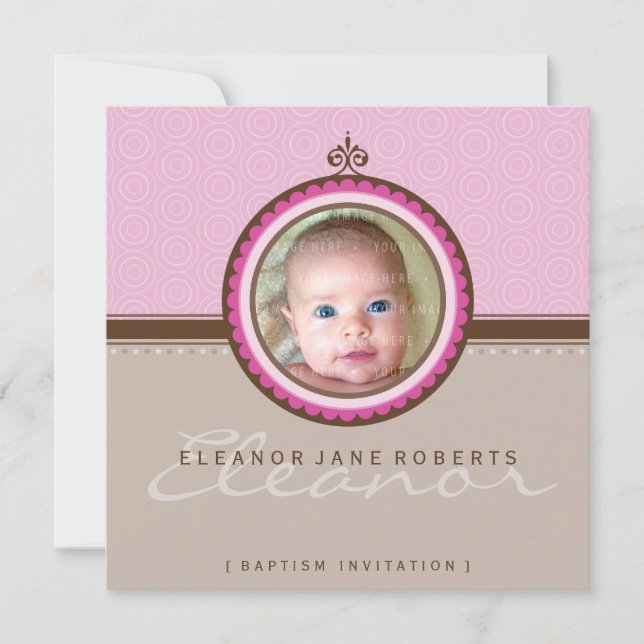 FOTO BAPTISM ERSUCHT :: fantasievolle 3SQ Einladung (Vorderseite)
