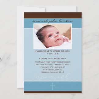 FOTO BAPTISM ERSUCHT: sanft gepunktet 5P Einladung