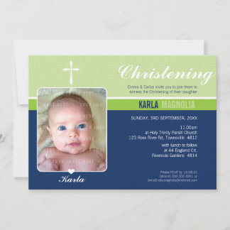 FOTO BAPTISM INVITE: Frieden 2 L Einladung