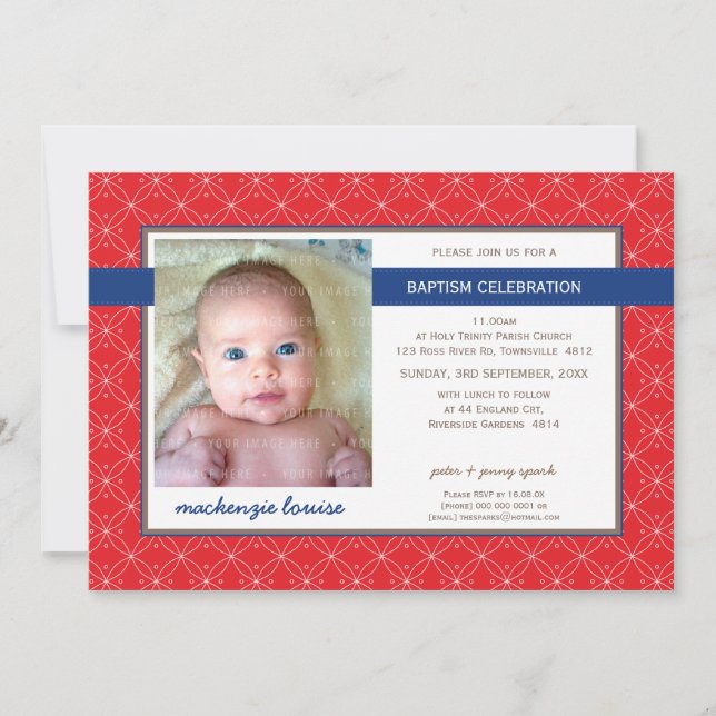 FOTO BAPTISM INVITE: Glanz 9L Einladung (Vorderseite)