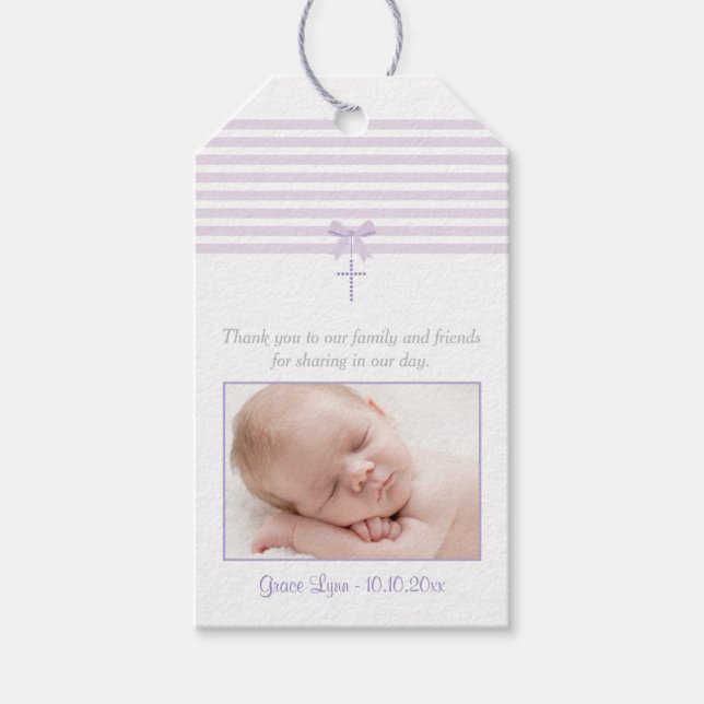 Foto Baptisse Gefälligkeitstablett | LILA Geschenkanhänger (Vorderseite)