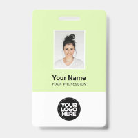 Foto, Bar-Code, Logo, Name des Mitarbeiters
