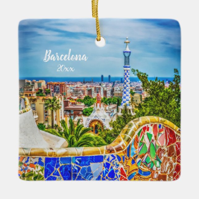 Foto Barcelona 2 zu besitzen versah einzigartige Keramikornament (Vorderseite)