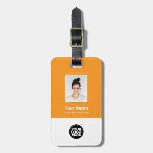 Foto, Barcode, Logo, Name des Firmenmitarbeiters Gepäckanhänger