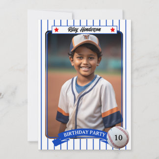 Foto Baseball Geburtstagsparty Einladung