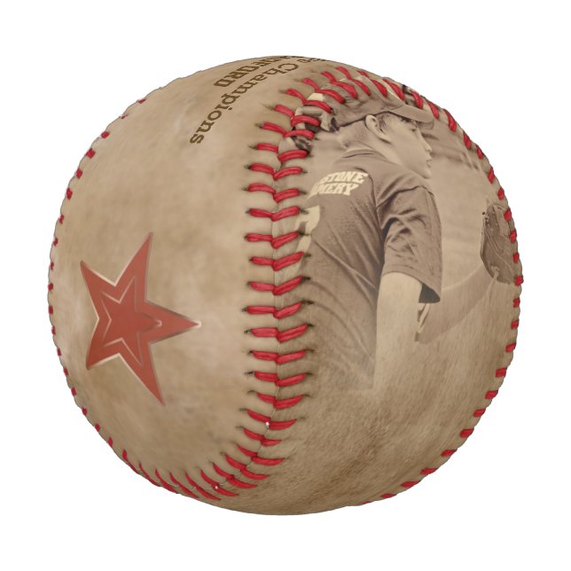 Foto Baseball Sepia Toning - Dirty Beige - STARS (Schrägansicht)