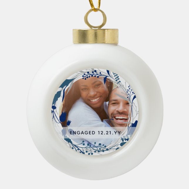 FOTO BAUBLE - Frische Weihnachten Verheiratet oder Keramik Kugel-Ornament (Vorderseite)