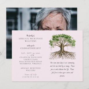 Foto Baum Tiefe Wurzeln Rosa Lebensfeier Einladung