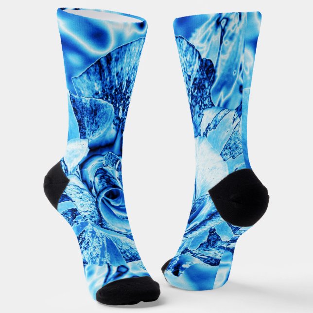 Foto Bearbeiten von Blue Ice Rose Socken (Gewinkelt)