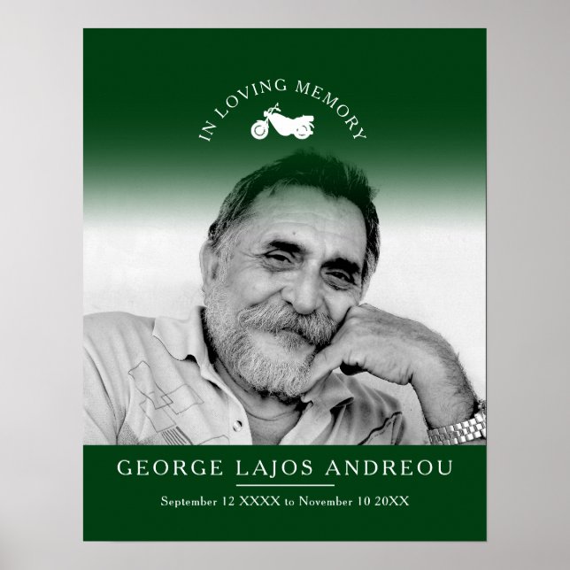 Foto-Beerdigung für Motorräder Poster (Vorne)