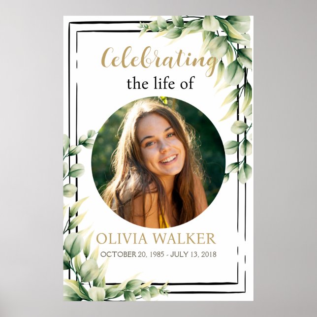 Foto-Beerdigungsunterschrift Poster (Vorne)