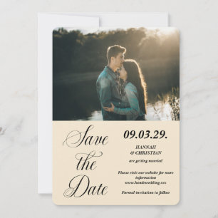 Foto Beige Minimalist Save-the-Date Save The Date