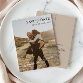 Foto Beige Save the Date Einladung