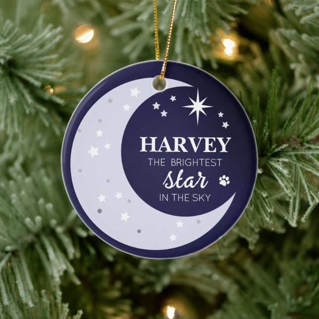 Foto Beileid Keepake Pet Memorial Star Keramik Ornament (Baum)