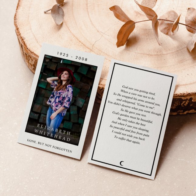 Foto Beileid Prachtkarte (Large photo memorial card that is a perfect keepsake at your loved ones celebration of life.)