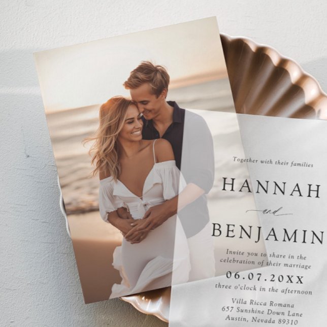 Foto Beipackkarte für Vellum Hochzeitseinladungen Einladung (Von Creator hochgeladen)