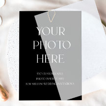 Foto Beipackkarte für Vellum Hochzeitseinladungen