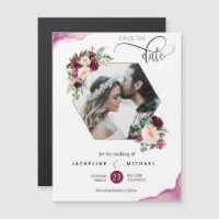Foto Berry und Blush Hochzeit Sichern Sie das Date