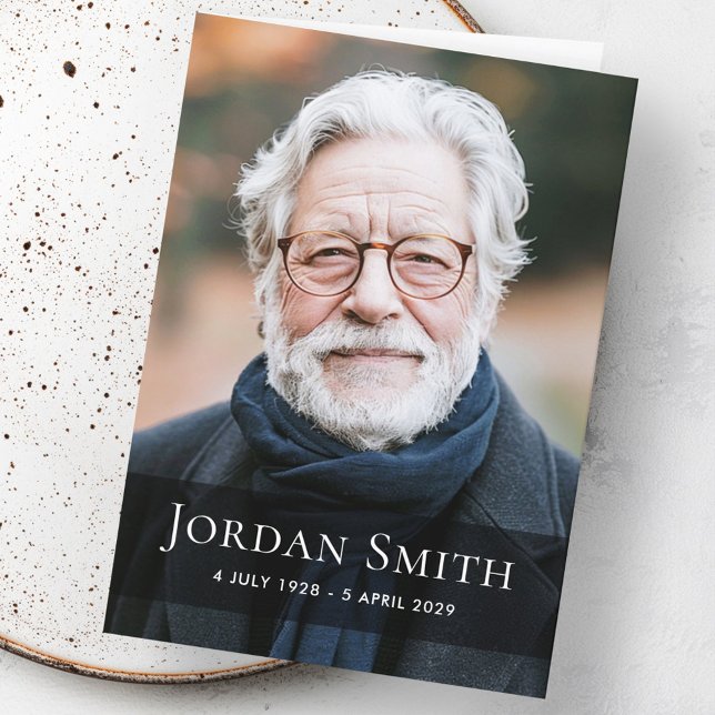 Foto-Bestattungsbelag danke gefaltet Karte (Full photo funeral bereavement thank you folded card)