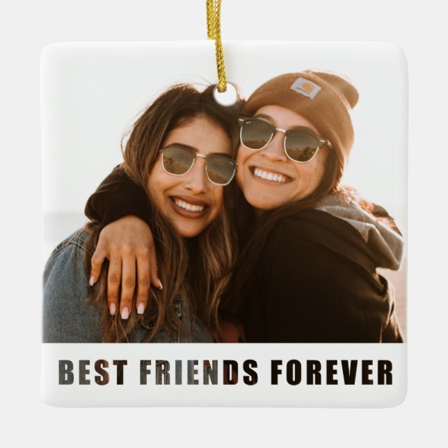 Foto Beste Freunde Fur Weihnachten Keramikornament (Vorderseite)