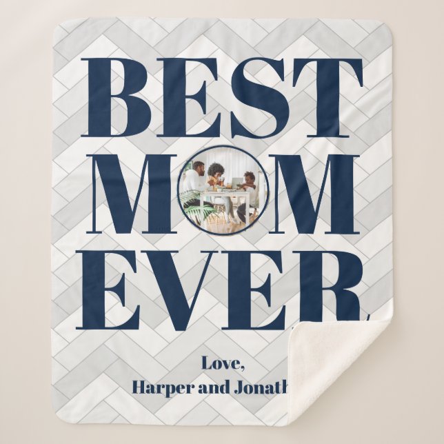 Foto Beste Mama je Muster Sherpa Blanka Sherpadecke (Vorderseite)