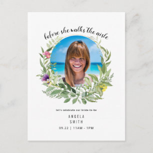 Foto bestechen, bevor sie Brautparty geht Postkarte