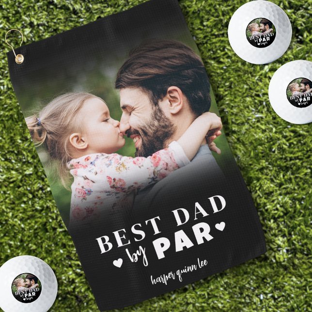 Foto Bester Vater Par Golfhandtuch (Photo Best Dad By Par Golf Towel )