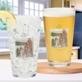 Foto-Bier-Glas-Tumbler Monogram-Kränz Glas