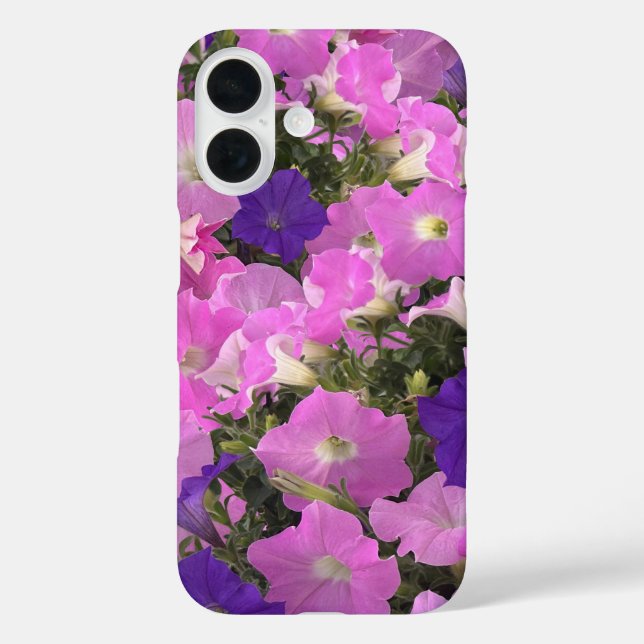 Foto Bild der Morgenglorie Rosa und violette Blume iPhone 16 Hülle (Rückseite)