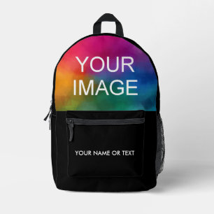 Foto Bild Name Einfache benutzerdefinierte Vorlage Bedruckter Rucksack