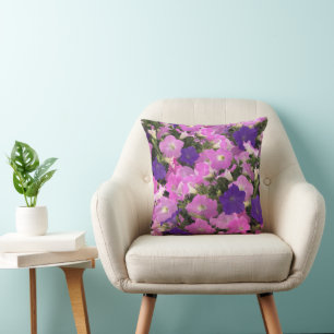 Foto Bild von Morgenblüten Rosa und Lila Blumen Kissen