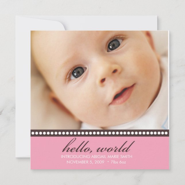 Foto Birth Ankündigung (Vorderseite)