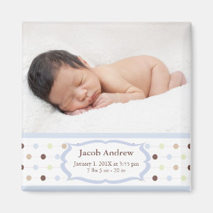 Foto Birth Announcement Magnete - Baby Boy Magnet