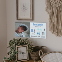 Foto Birth Announction Family Keepake Leinwanddruck