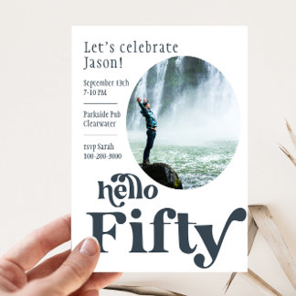 Foto Birthday Einladung für ihn | Fünfzig