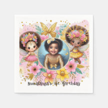 Foto Birthday Little Black Fairy African Pink
