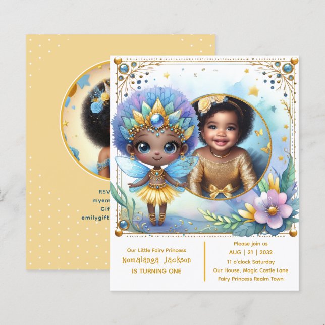 Foto Birthday Little Black Fairy African Princess (Vorne/Hinten)