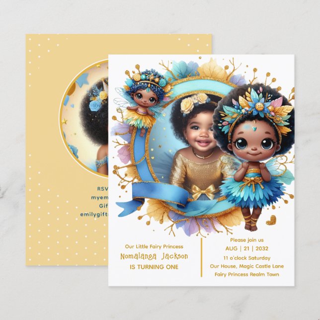 Foto Birthday Little Black Fairy African Princess (Vorne/Hinten)