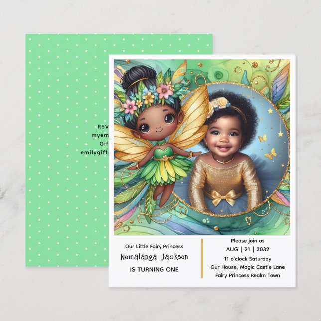 Foto Birthday Little Black Fairy African Tropical (Vorne/Hinten)