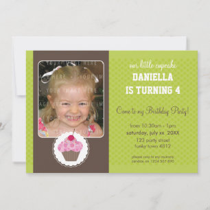 FOTO BIRTHDAY PARTY ERSUCHT: cupcake 2L Einladung