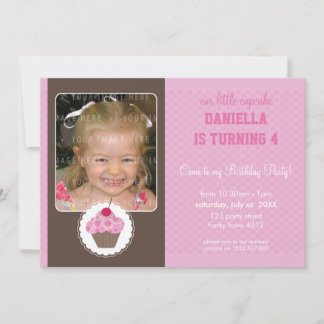 FOTO BIRTHDAY PARTY ERSUCHT: cupcake 3L Einladung