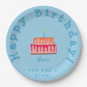 Foto Birthday Party Plate - Blue HAMbyWG Pappteller