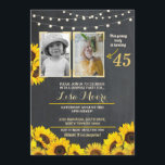 Foto Birthday Party Sonnenblumen Chalk 2 Bilder Einladung<br><div class="desc">Floral Foto einladen,  Fügen Sie Ihr Foto zu diesem Vintagen Stil Kreide einladen. Erhöhe jedes Alter. Rückdruck im Lieferumfang enthalten.</div>