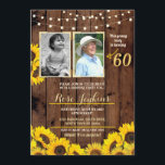 Foto Birthday Party Sonnenblumen Holz 2 Bilder Einladung<br><div class="desc">Floral Foto einladen,  Fügen Sie Ihr Foto zu diesem Vintagen Stil Holz einladen. Erhöhe jedes Alter. Rückdruck im Lieferumfang enthalten.</div>