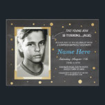 Foto Birthday Vintag Chalk Einladung Mens 30. 40.<br><div class="desc">Fügen Sie Ihr Foto zu diesem Vintagen Chalk laden. Erhöhe jedes Alter. Rückdruck im Lieferumfang enthalten.</div>