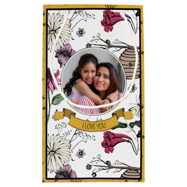 Foto "Black and Gold Queen Bethers Day" Kleine Geschenktüte (Rückseite)
