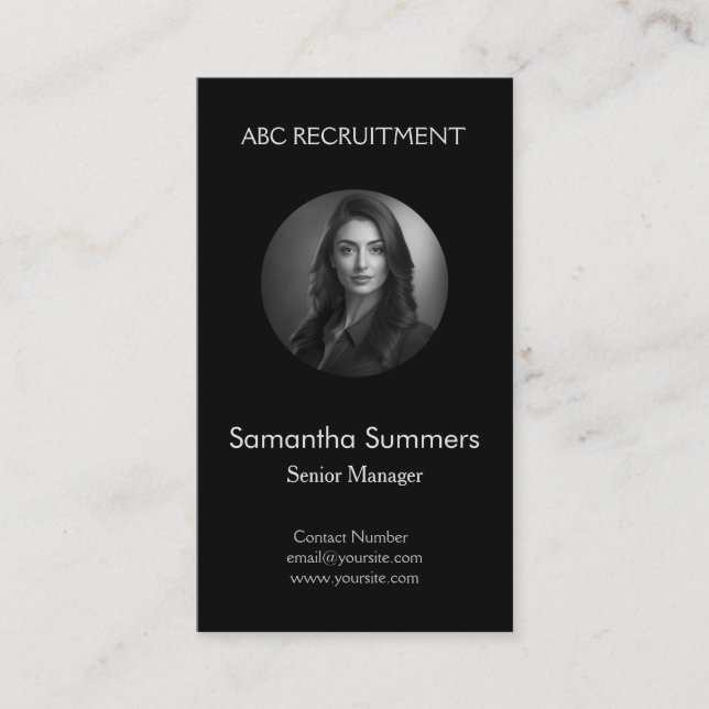 Foto "Black and White Company Profile" auf Visitenkarte (Vorderseite)