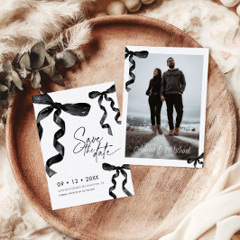 Foto Black Bow Save the Date Einladung