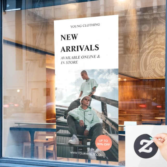 Foto "Black Business Ads" der modernen Werbeaktion Fensteraufkleber (Café-Fenster)